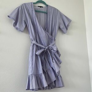 Wrap Around Short Stripped Dress